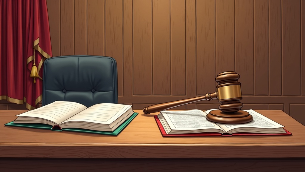 Courtroom crime scene illustration